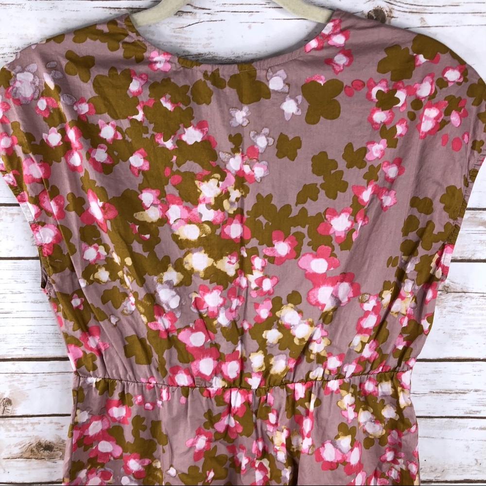 Garnet Hill floral vneck cotton sleeveless dress - Picture 7 of 8